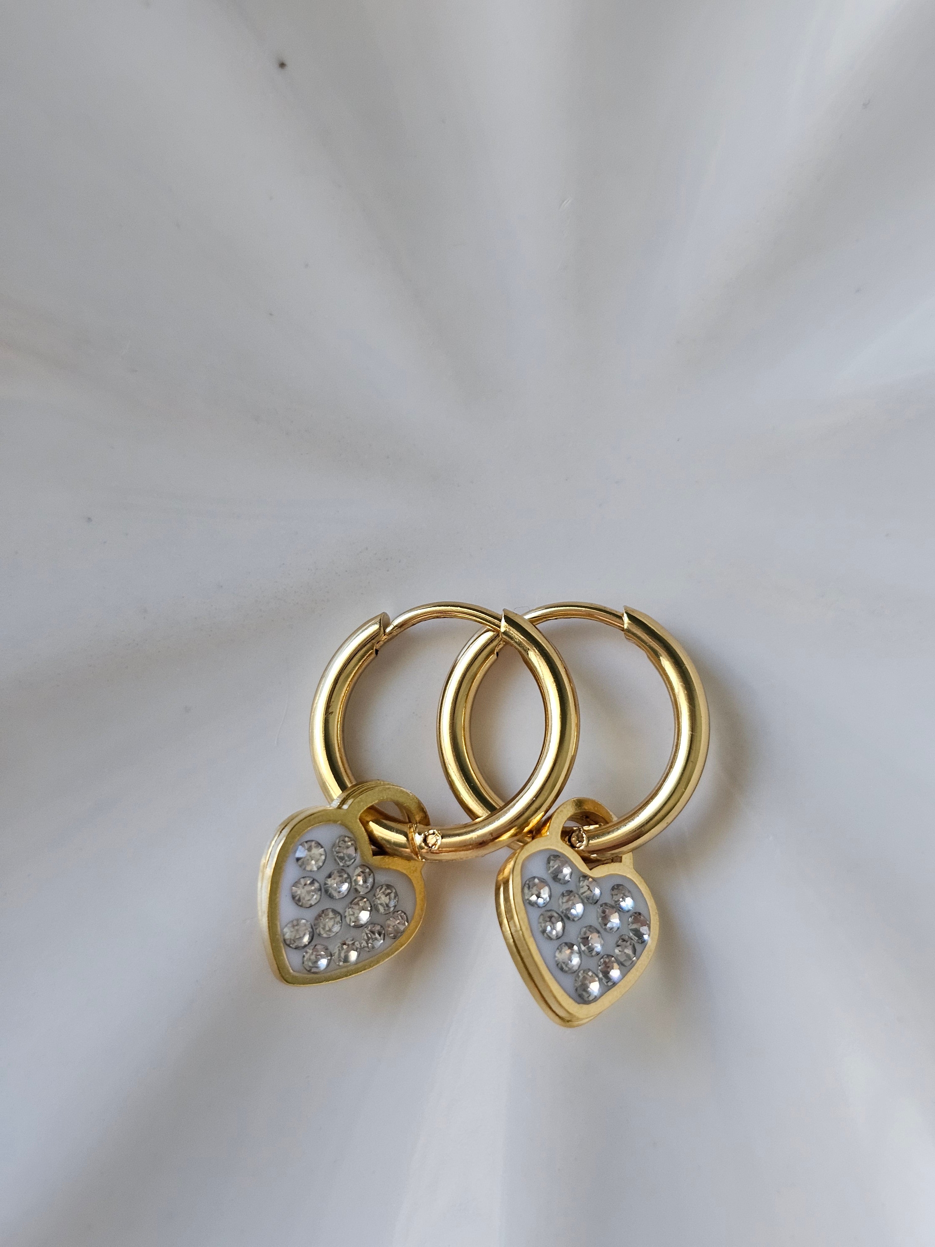 Amara Heart Huggie Earrings