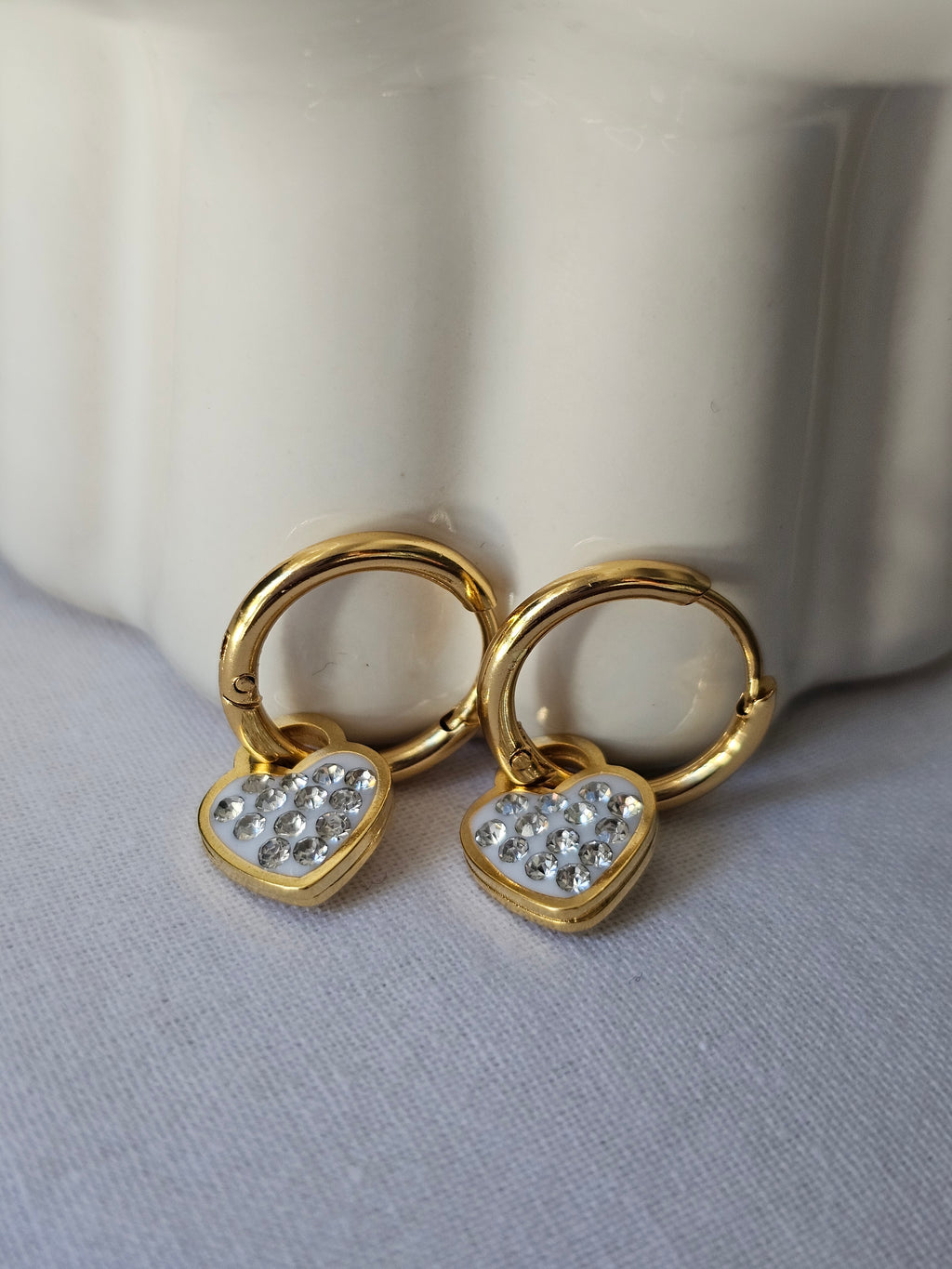 Amara Heart Huggie Earrings