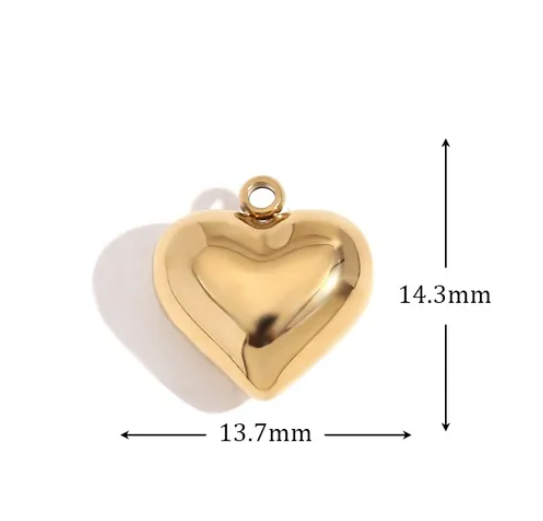 Bella Puff Heart Gold Pendant