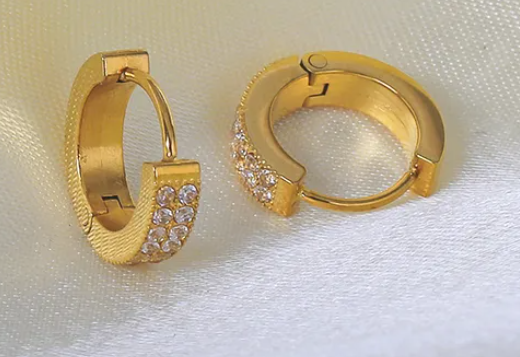 Lila Crystal Huggie Hoop Earrings