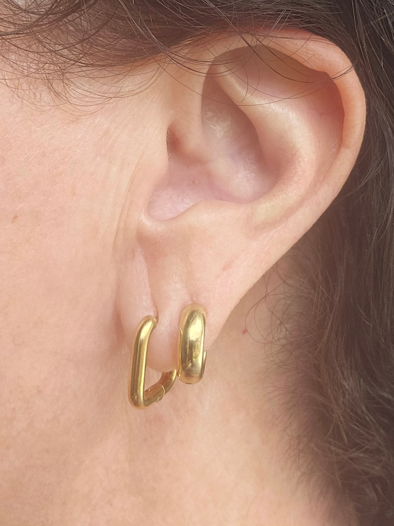 Lena Square Huggie Earrings